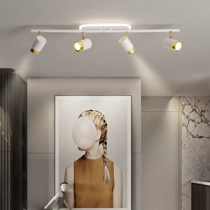 Plafonnier LED Noir et Blanc au Design Moderne, Luminaire Décoratif d'Nik, Idéal pour un Salon, un délégations ou un Couloir