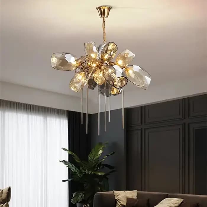 Lampes LED à Suspension en acier inoxydable de luxe moderne salon chambre allée lustre en cristal lampes suspendues d'intérieur ampoule gratuite