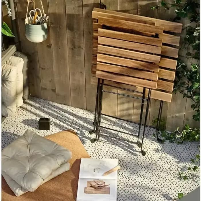 Table de Salle à Manger Pliante en Fer