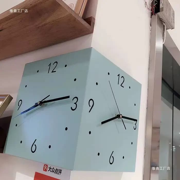 Horloge murale pour salon, horloge murale créative simple et moderne, sans perçage, horloge carrée tendance, horloge murale d'angle