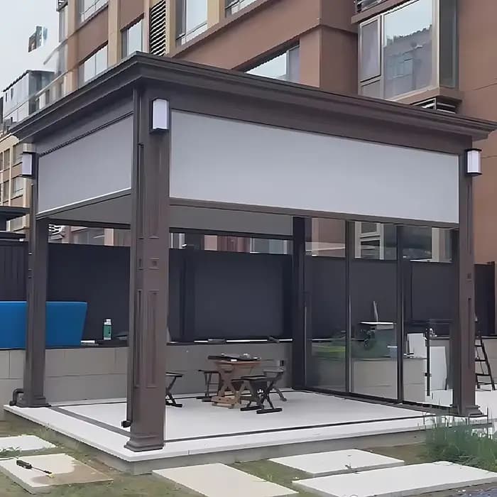 Pare-soleil à rouleau résistant au vent pour la maison : extérieur imperméable