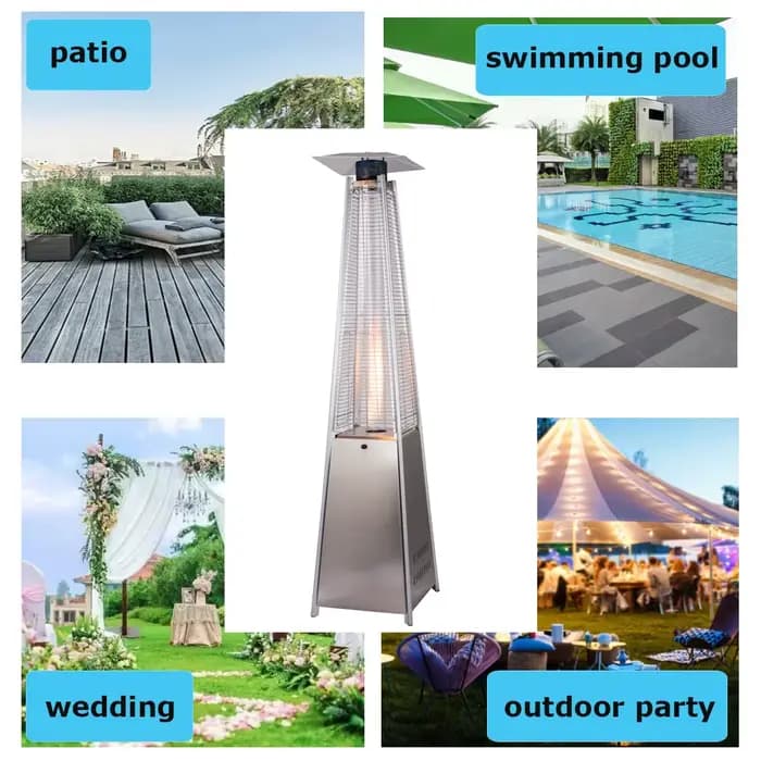 Chauffage au gaz extérieur Portable piscine extérieure en acier inoxydable