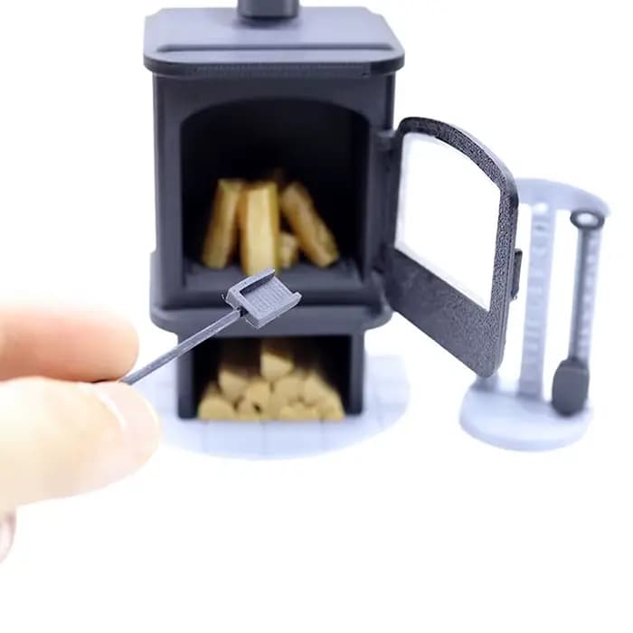 Mini poêle à cheminée pour maison de poupée, modèle de cheminée, décoration de salon, accessoires de meubles, 1/12
