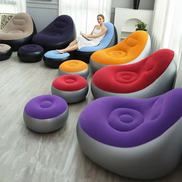 1 canapé gonflable d'extérieur avec repose-pieds gonflable