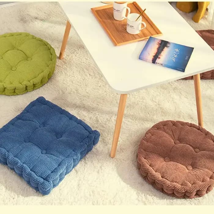 Coussin de siège capitonné grand carré rond épais coussin de chaise Tatami coussin d'oreiller de sol pour chaises de salle à manger de Patio de bureau à domicile 50x50 cm
