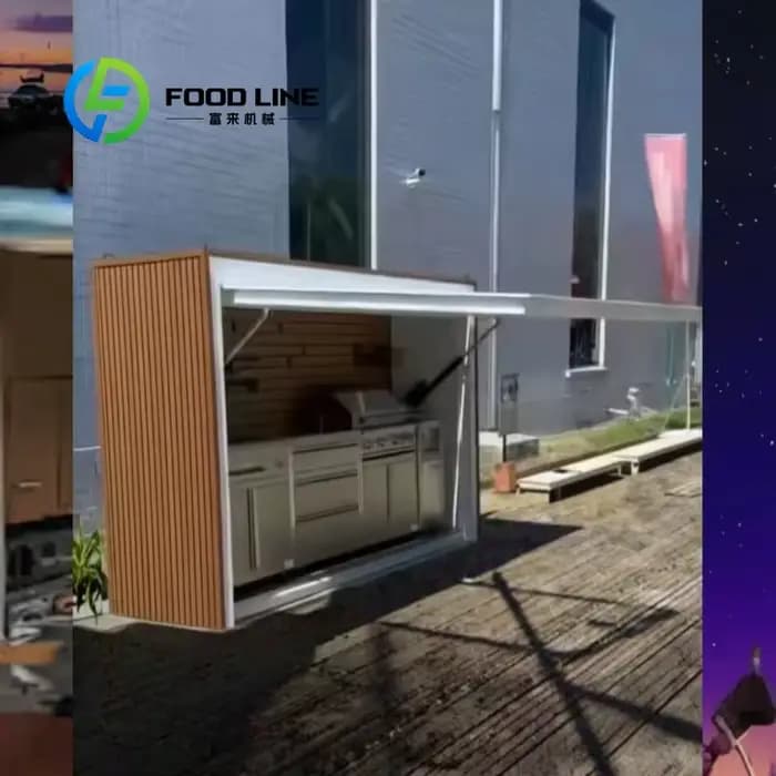 Armoire de rangement pour barbecue en acier inoxydable sur mesure pour cuisine extérieure