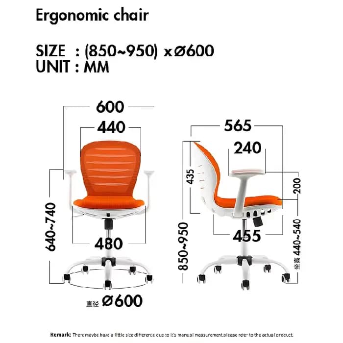 Chaise de bureau mobile sans main courante, chaise de percussion à petit ascenseur, chaise de personnel en maille