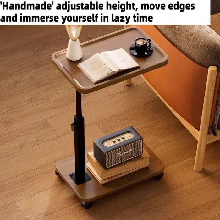 Table basse relevable mobile multifonctionnelle, petite table d'appoint de canapé réglable en hauteur avec roulettes, pour chambre et salon