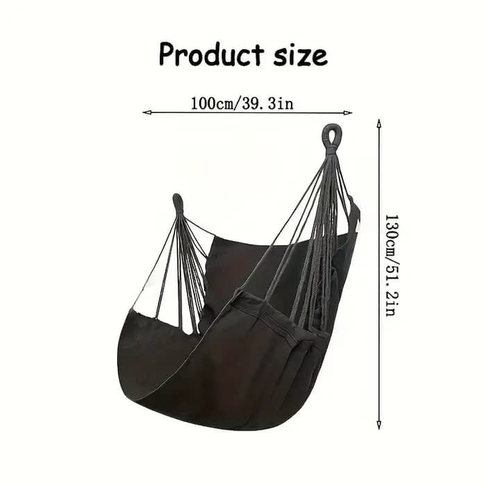 1 chaise hamac suspendue avec sac de rangement pour patio extérieur