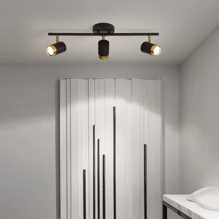 Plafonnier LED Noir et Blanc au Design Moderne, Luminaire Décoratif d'Nik, Idéal pour un Salon, un délégations ou un Couloir