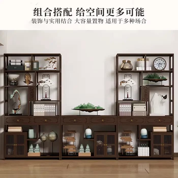 YFY Nouvelle Étagère Chinoise Bogu pour Salon de Thé, Décoration Haut de Gamme, Vitrine à Thé, Étagère de Bureau, Ornement de Séparation pour Salon