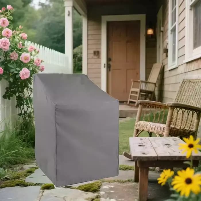 1 Housse de protection imperméable en tissu Oxford pour chaise de jardin empilable 65x65x70x120cm
