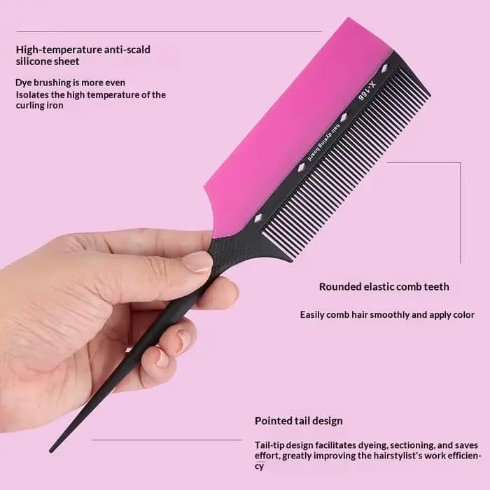 Outil de coloration dégradée pour salon, 2 en 1, ensemble brosse et peigne pour mèches précises et coiffage à dents fines, 1 pièce