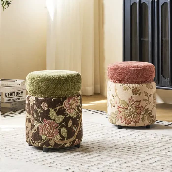 Tabouret vintage Joylive en bois massif