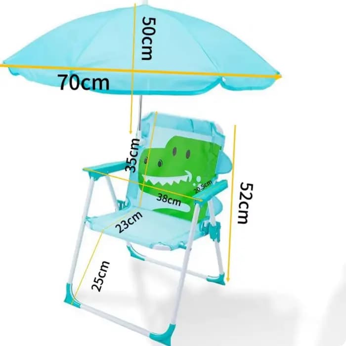 Chaise d'extérieur portable pour enfants avec parasol