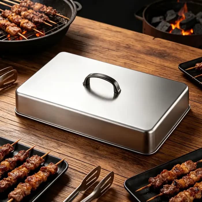 Couvercle de poêle en acier inoxydable pour barbecue
