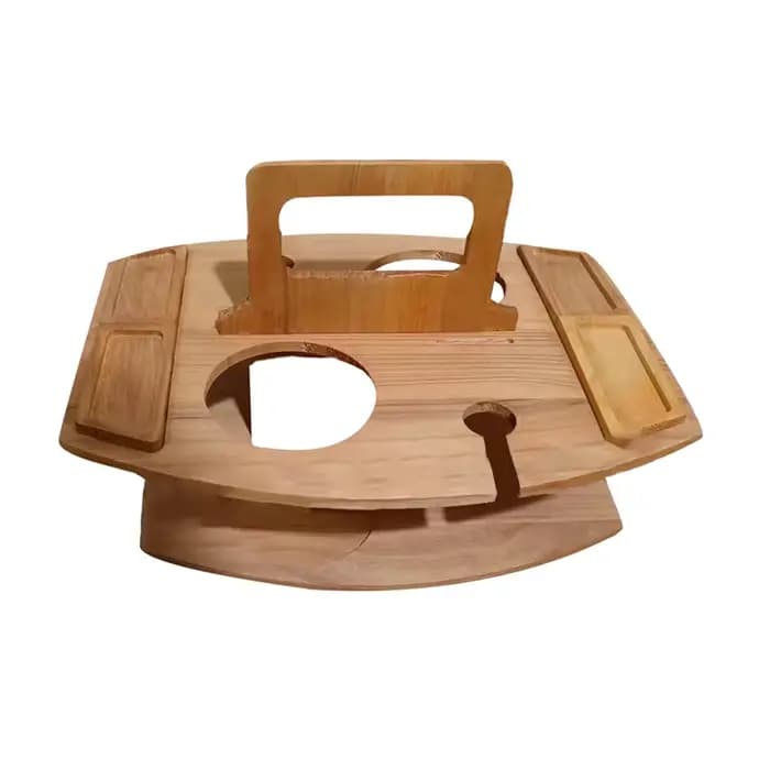Table de pique-nique pliante en bois avec porte-verre