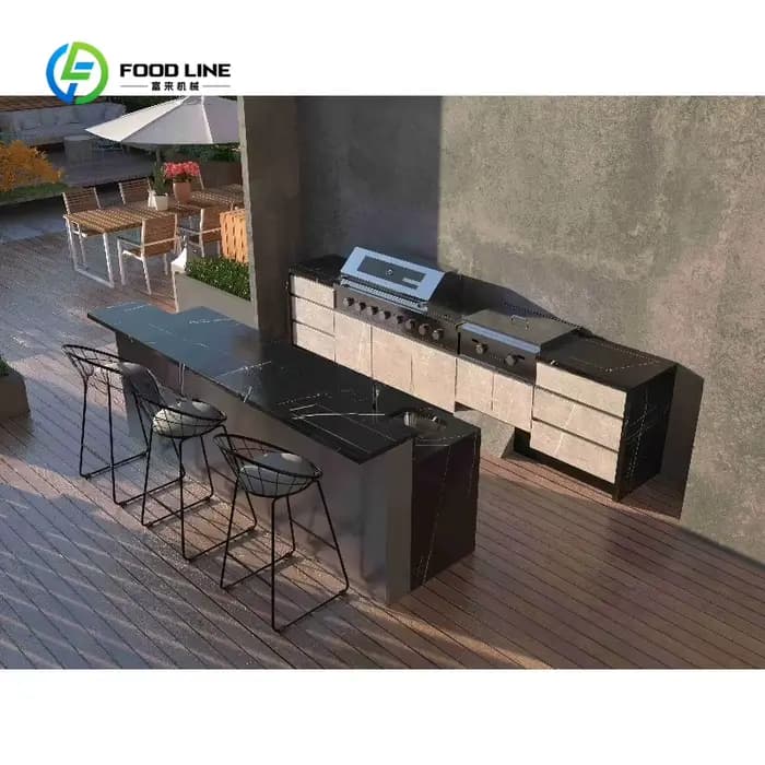 Meubles d'extérieur modulaires en acier inoxydable personnalisés pour barbecue