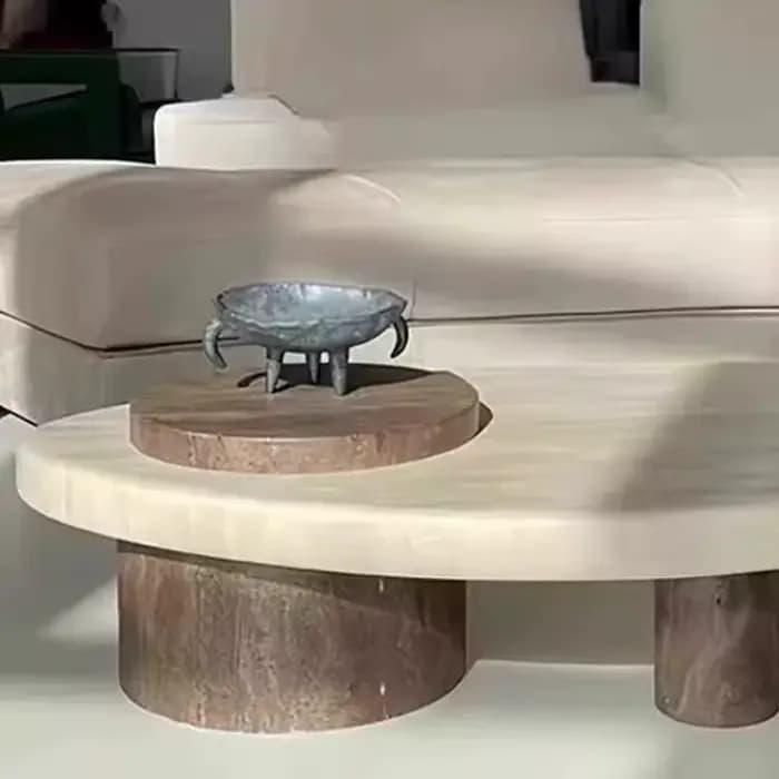 Table basse en marbre à couvercle rigide