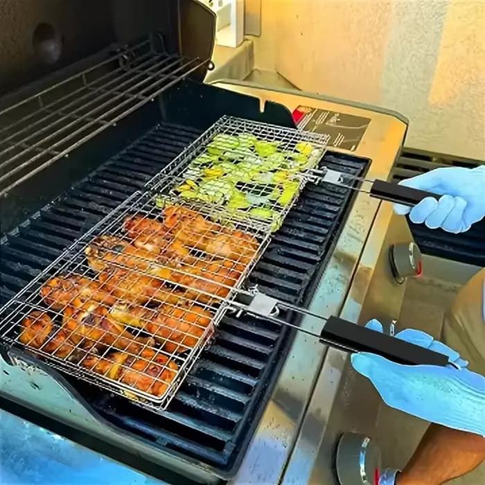 1 panier de cuisson pour barbecue – Spatule de barbecue robuste pour viande