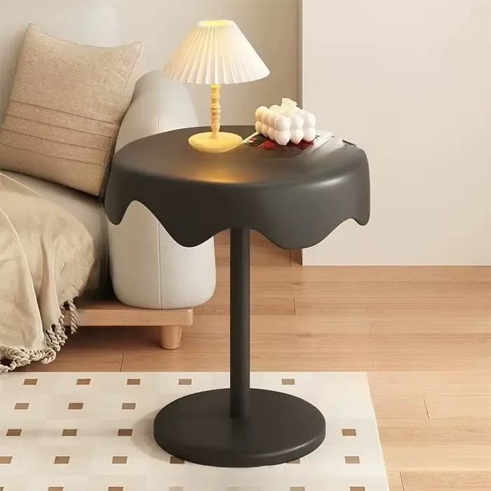 Table basse rose mignonne, ronde, pas chère, pour chambre à coucher, style crème moderne, table basse pour salon, meubles Dopamine