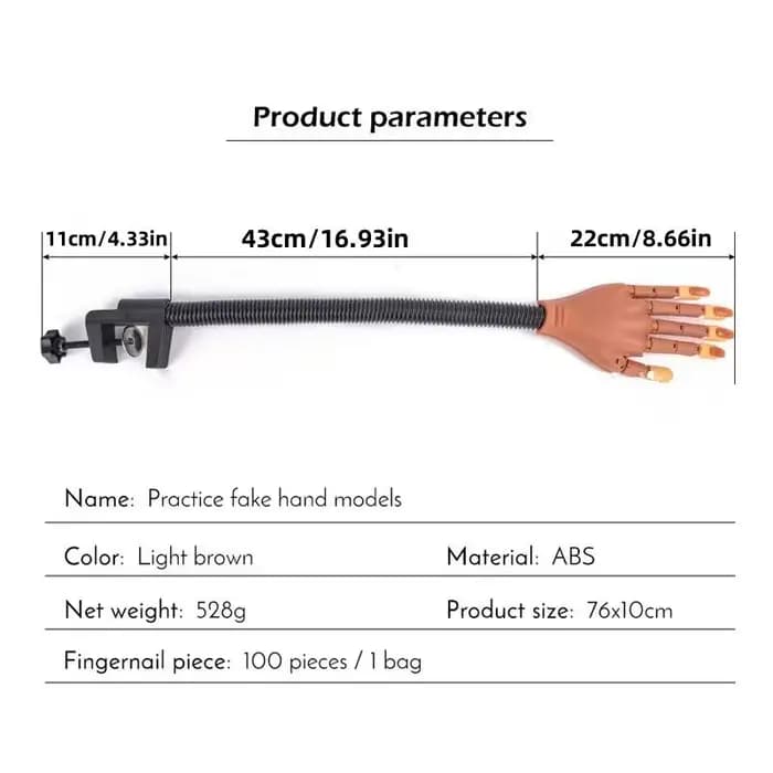 Main d'entraînement professionnelle pour la manucure, 1 boîte de modèle de main d'entraînement pour la manucure avec faux ongles, outil de manucure pour la maison et le salon
