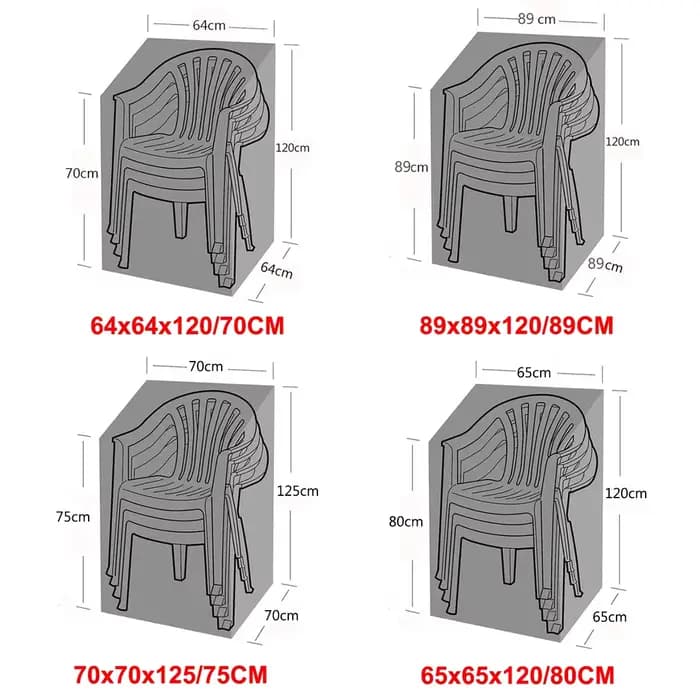 Housse de protection pour chaise de jardin extérieure
