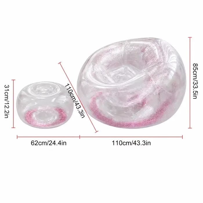 Chaise longue gonflable à paillettes