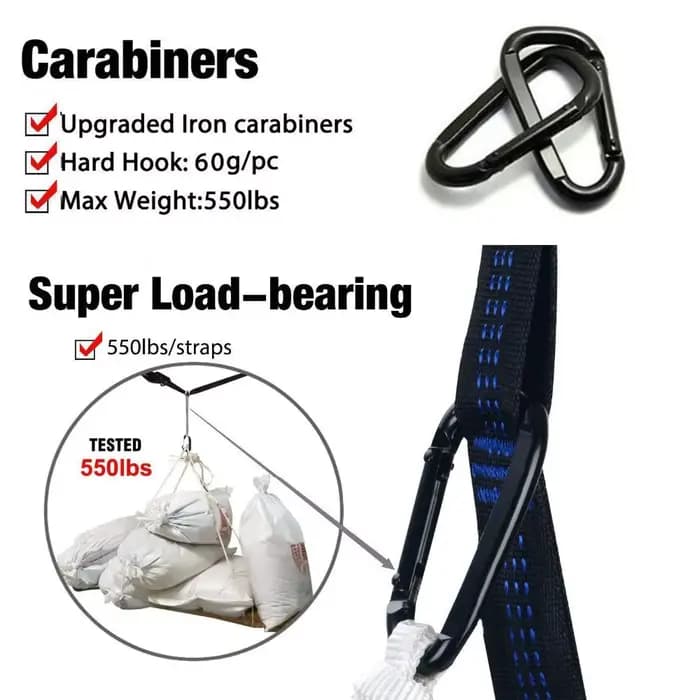 Hamac Parachute Ultra-Large pour Camping, jardin de survie, chasse, loisirs, voyage, deux places