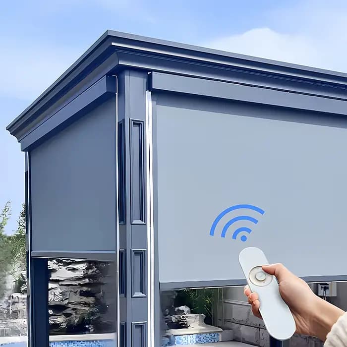 Pare-soleil à rouleau résistant au vent pour la maison : extérieur imperméable