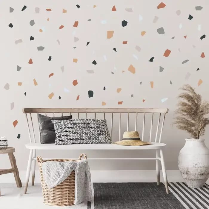 Autocollant mural en marbre pour salon et chambre à coucher, stickers muraux, décor de chambre d'enfant, peintures murales, papier peint, fond de terrazzo
