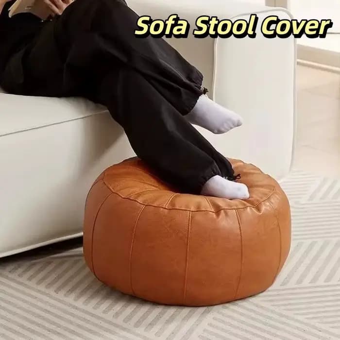 Housse de coussin de siège ronde en similicuir