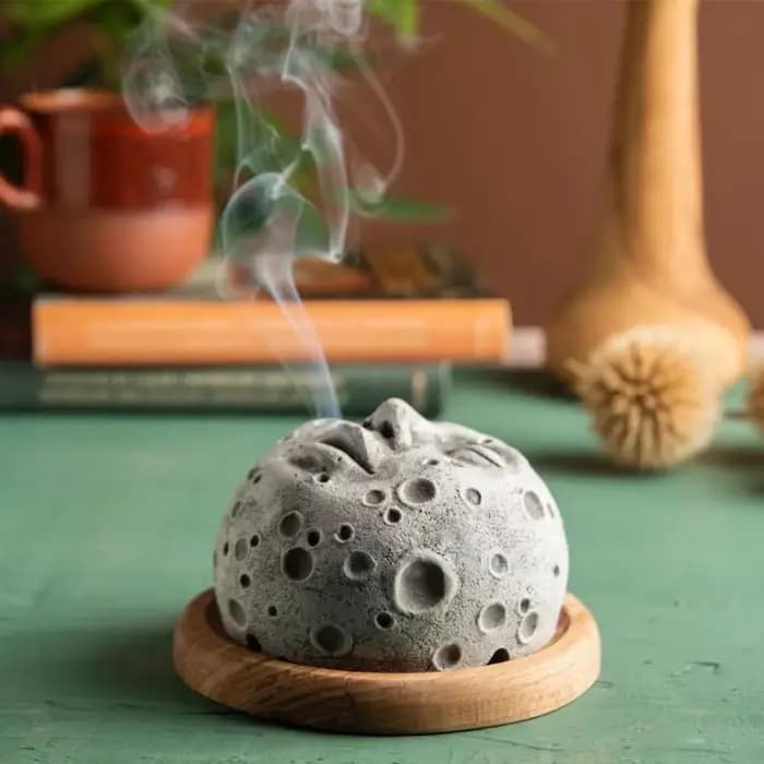 Nouveau Brûleur d'encens lunaire brûleur d'aromathérapie salon décoration ornement