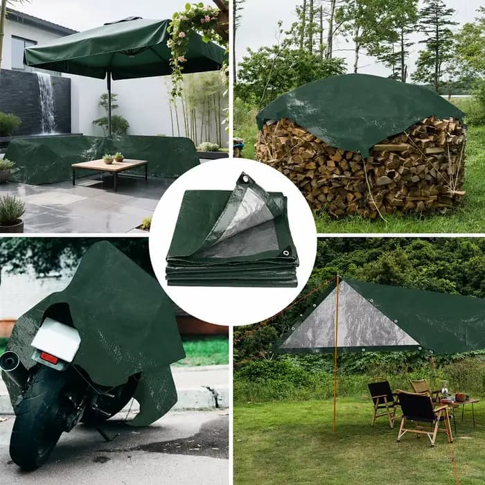 Bâche imperméable robuste pour l'extérieur, résistante aux déchirures, en PE, avec œillets renforcés pour le mobilier de jardin