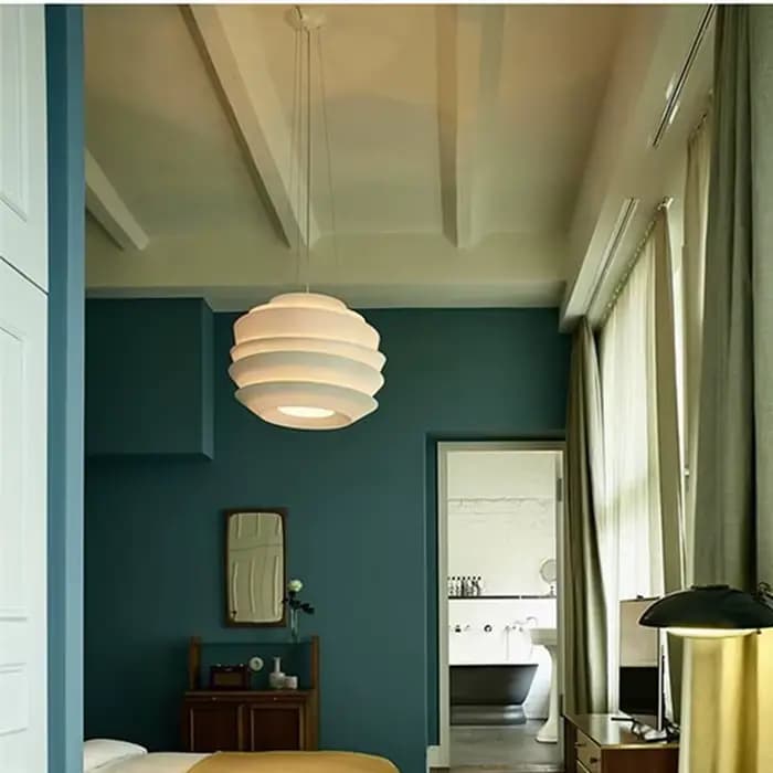Le Soleil-Lampe LED Suspendue Blanche Ronde, Design poumons, Luminaire Décoratif d'Nik, Idéal pour une Chambre à Coucher ou un Salon