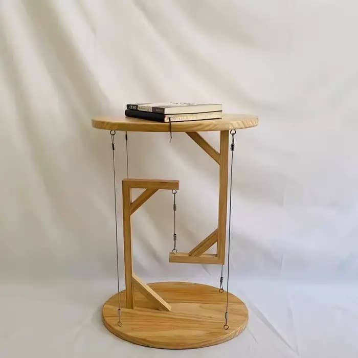 Table flottante en bois massif
