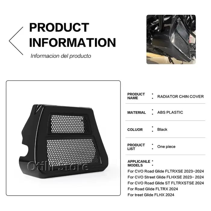 Couvercle de menton de radiateur inférieur pour moto Touring CVO Street Glide FLTRXSE CVO Road Glide FLTRX, becquet avant, 2025 2024