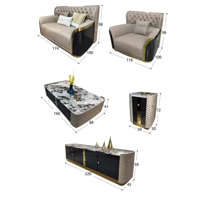 Canapé sectionnel de luxe pour salon
