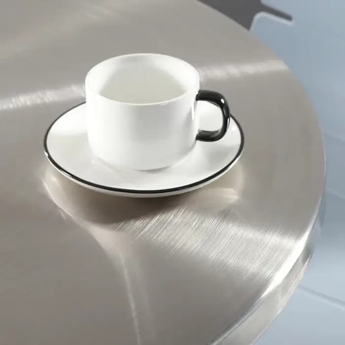 Table de Salle à Manger Ronde en Acier Inoxydable