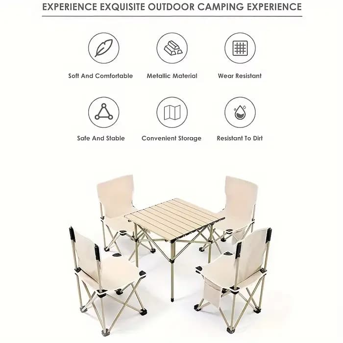 Table de pique-nique portable pliable en acier