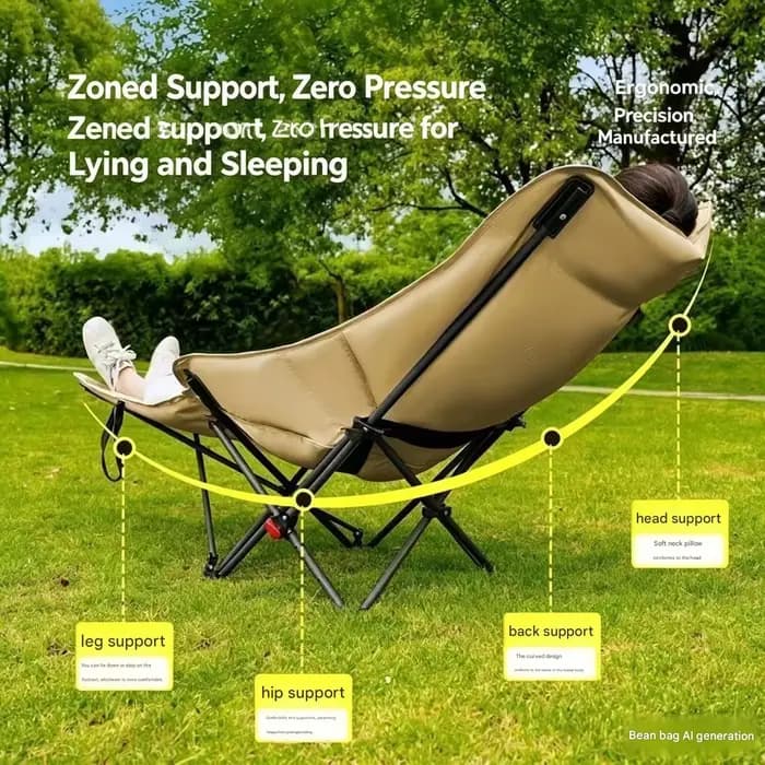 Chaise pliante rembourrée en coton pour s'asseoir et s'allonger