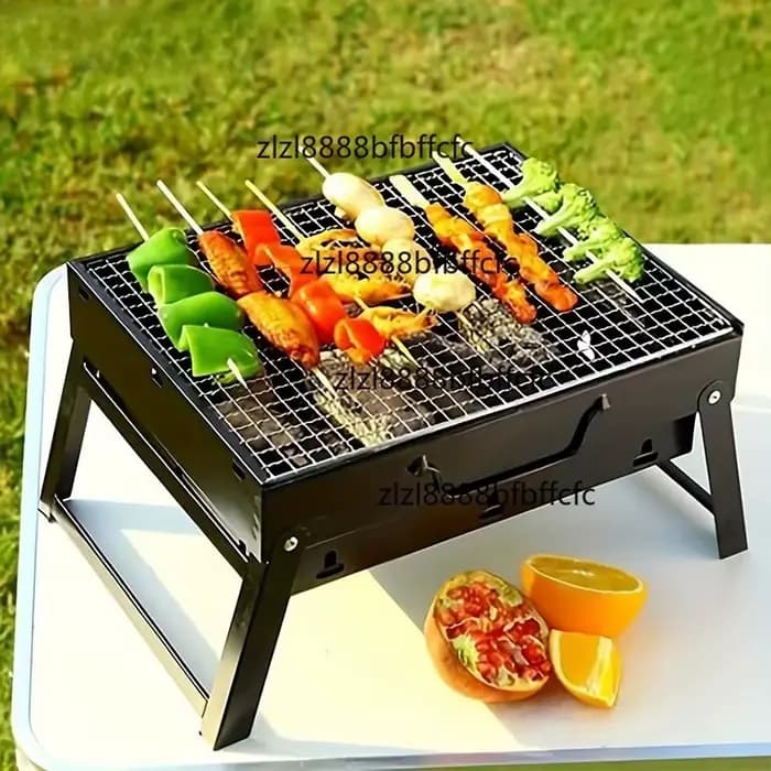 Barbecue portable au charbon de bois en acier inoxydable