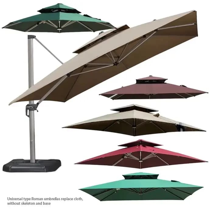 Parasol à double couche avec tissu remplaçable