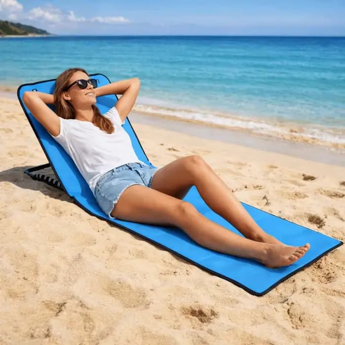 Chaise longue de plage pliable avec fonction inclinable