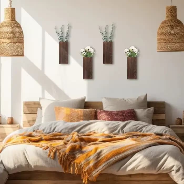 Jardinière murale en bois pour légumes et fleurs séchées