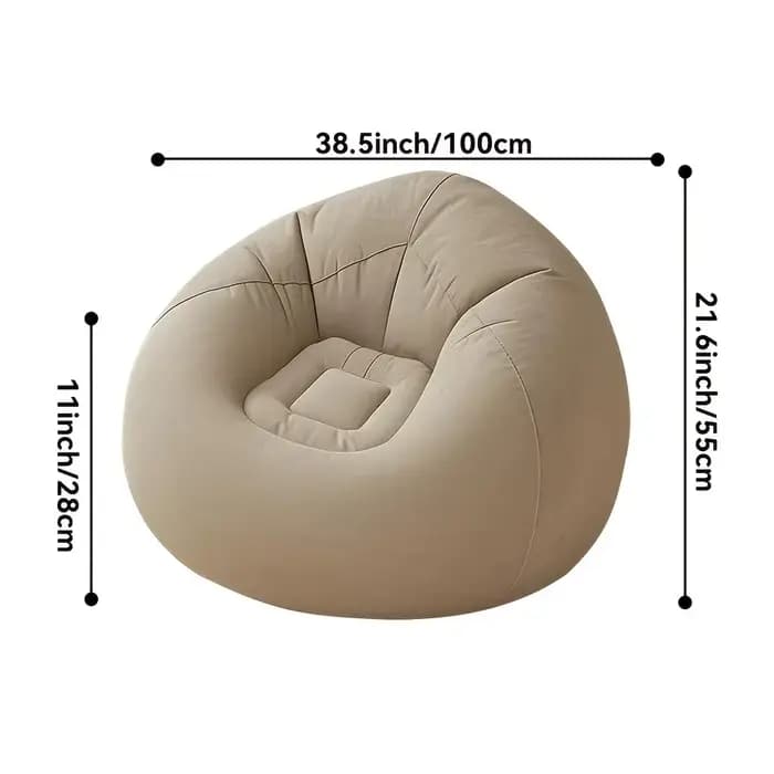 Chaise longue gonflable d'extérieur en polypropylène durable avec pompe à air