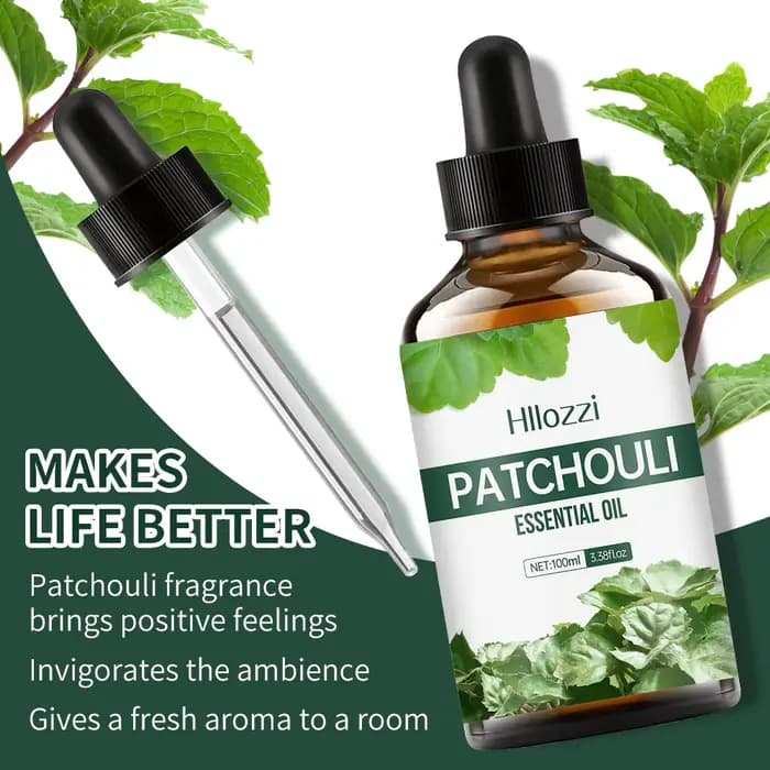 Huile essentielle de patchouli pour diffuseurs, huile essentielle hydratante, nourrissante, hydratante, de massage