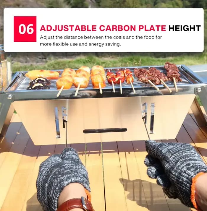 Gril de Barbecue pliant en acier inoxydable