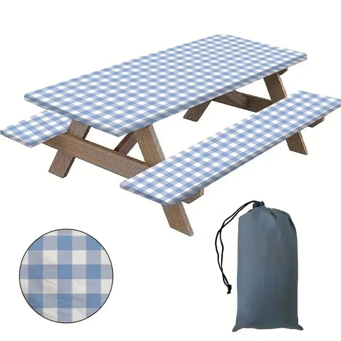 3 pièces/ensemble couverture de nappe à carreaux Durable-Patio extérieur pique-nique jardin Camping