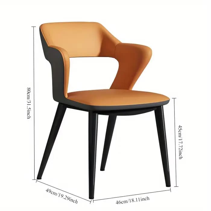 Chaise de salle à manger en cuir de Style français avec dossier